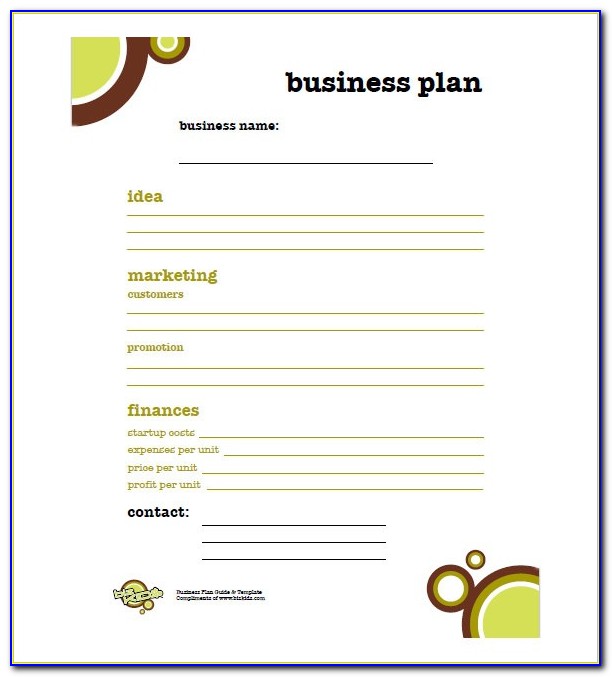 Simple Business Plan Template Doc