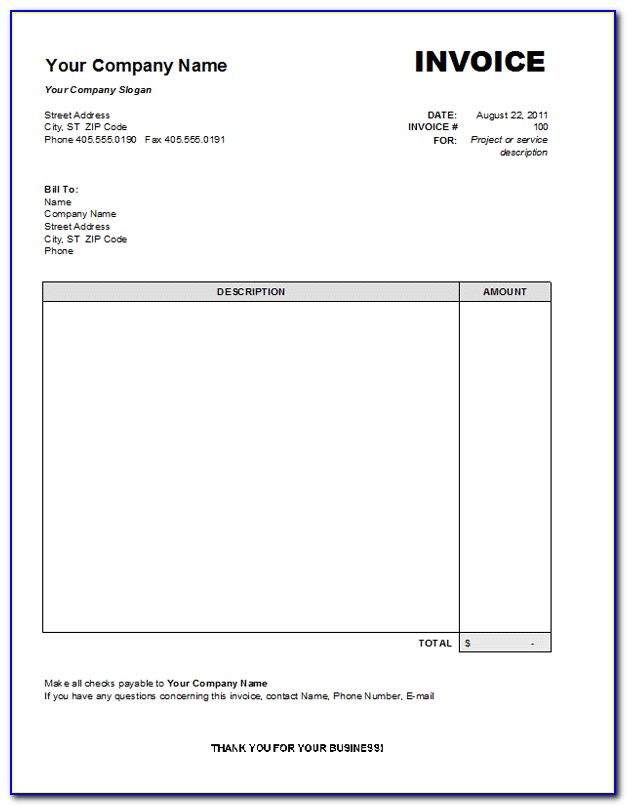 Simple Receipt Template Word Free