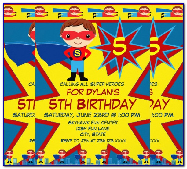 Superhero Birthday Invitation Templates