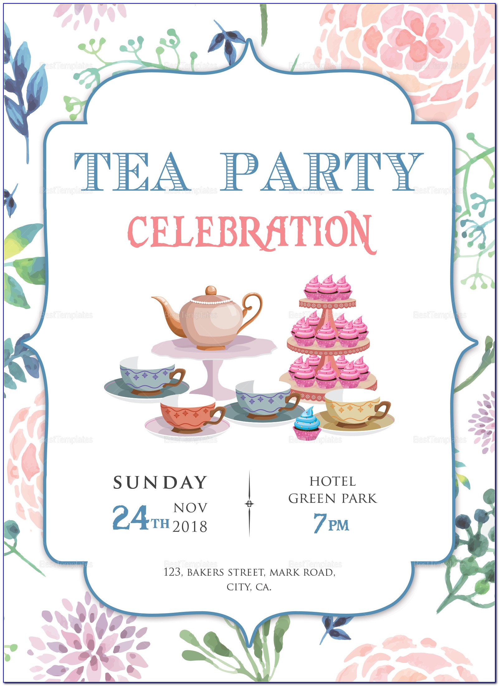 Tea Party Invitation Template Eyfs