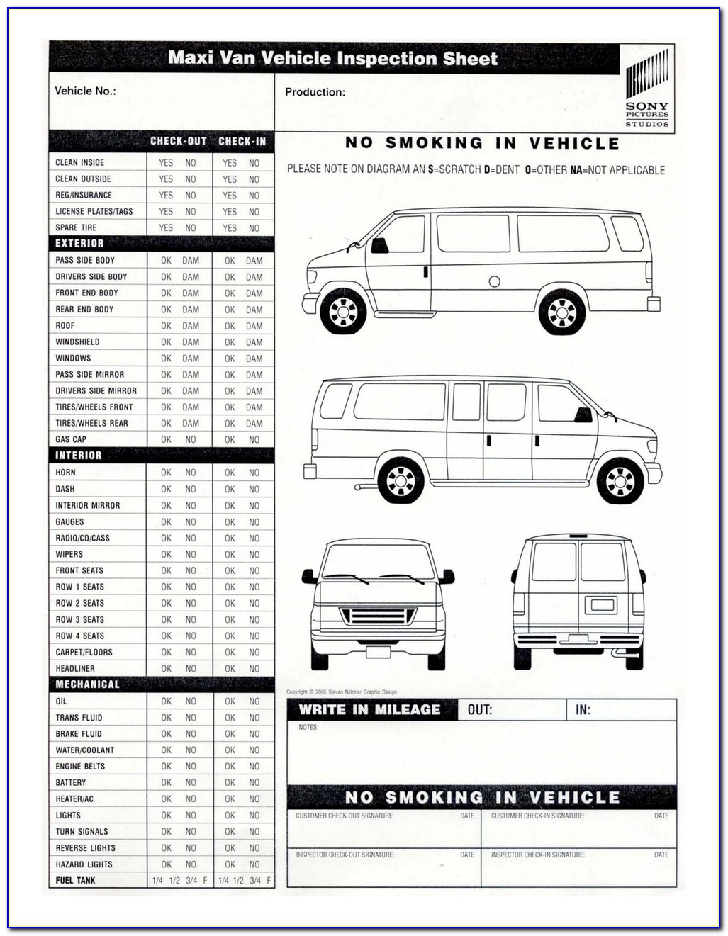 Vehicle Inspection Form Template Free