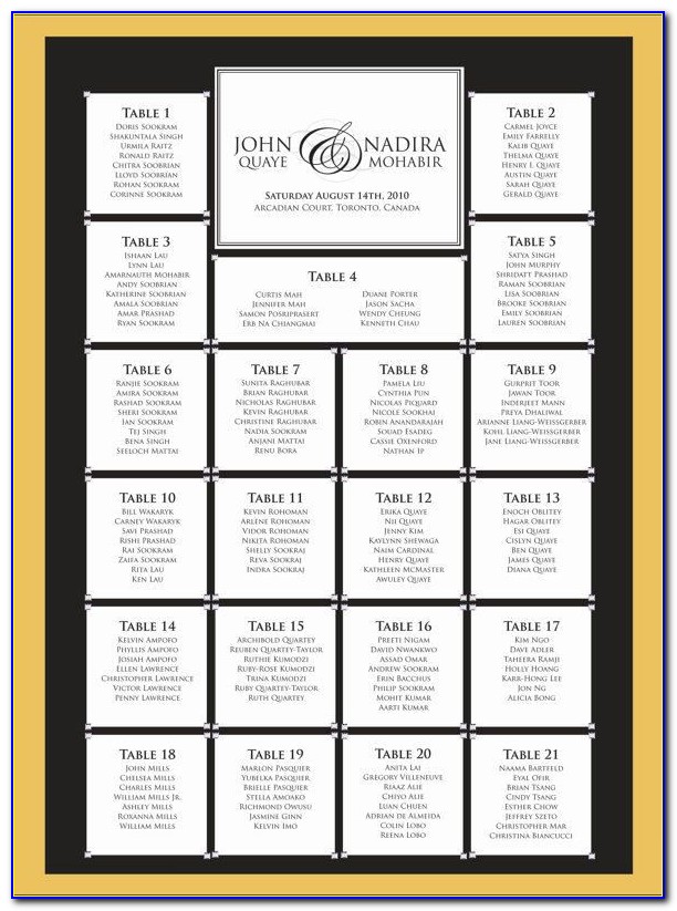 Wedding Reception Seating Chart Diagram Template For Microsoft Powerpoint