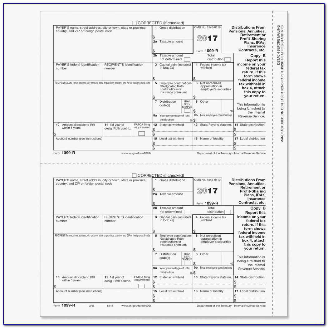 1099 Misc Template For Preprinted Forms 2018