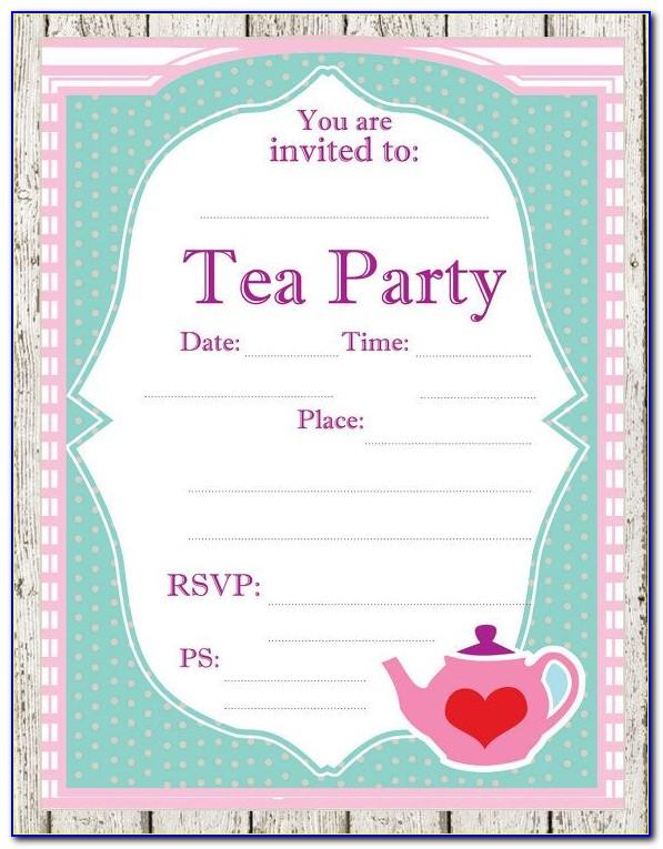Afternoon Tea Party Invitation Template Free