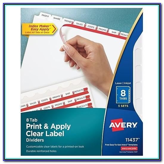 Avery 8 Tab Index Divider Template