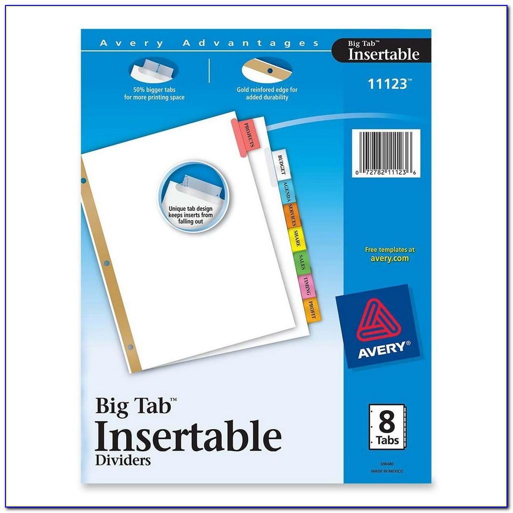 Avery 8 Tab Insertable Dividers Template