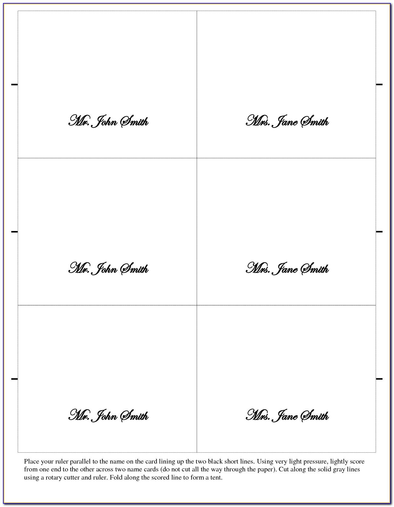 Avery Seating Card Template