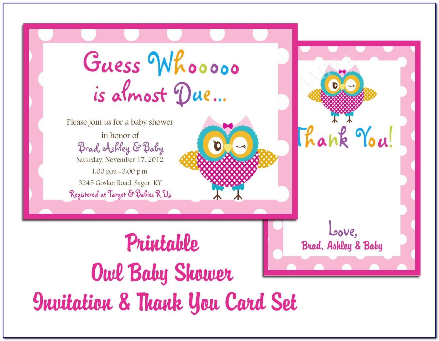 Baby Shower Thank You Card Template Free