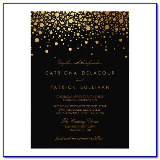 Black And Gold Blank Invitation Template