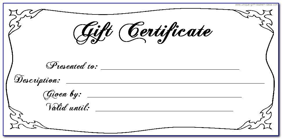 Blank Gift Certificate Template Free Download