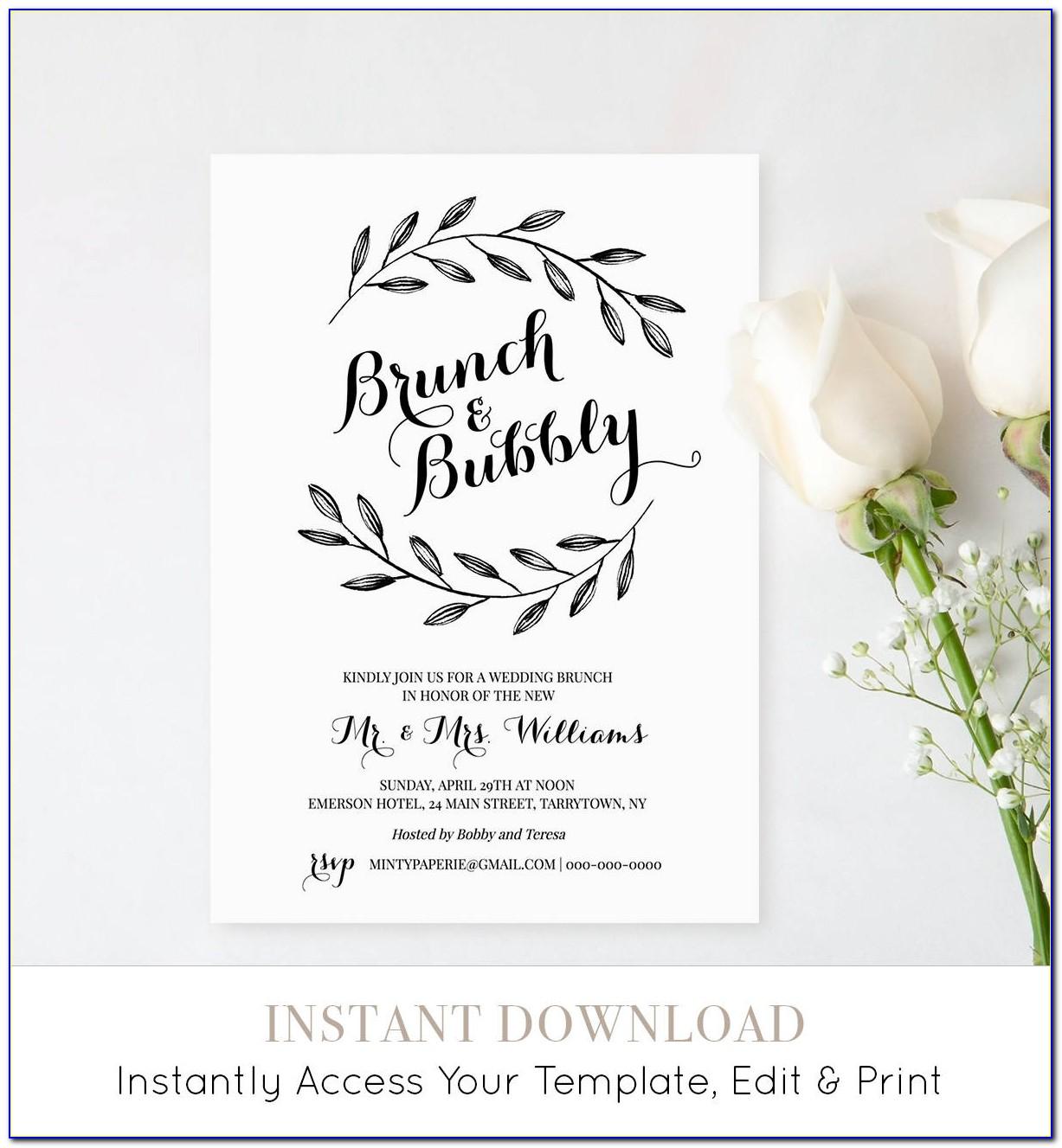 Bridal Brunch Invitation Template