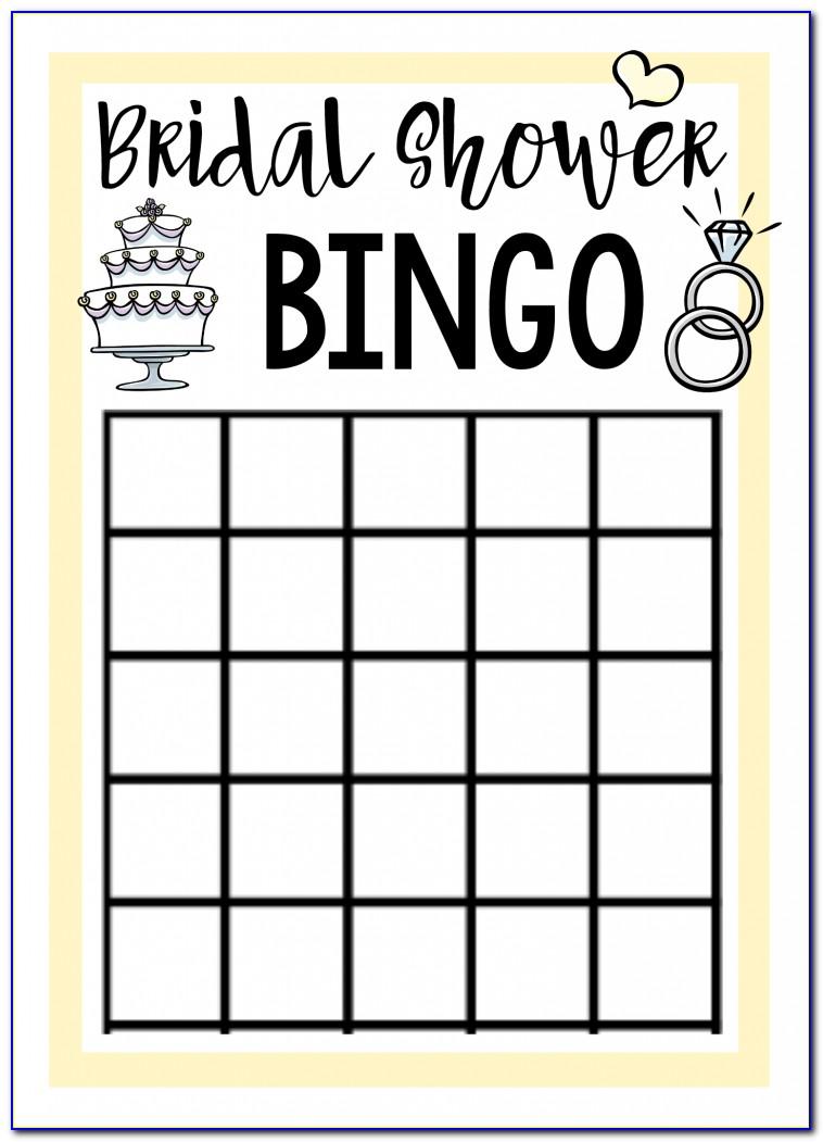Bridal Shower Bingo Template Free Printable