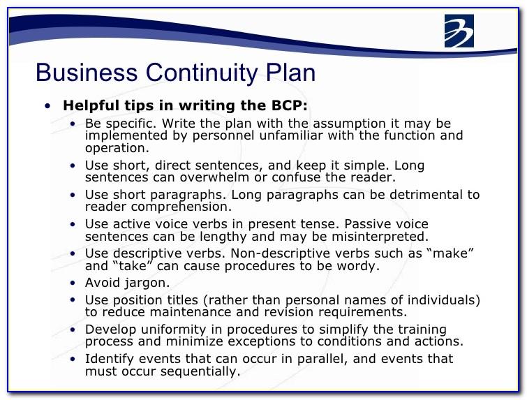 Business Continuity And Disaster Recovery Plan Template
