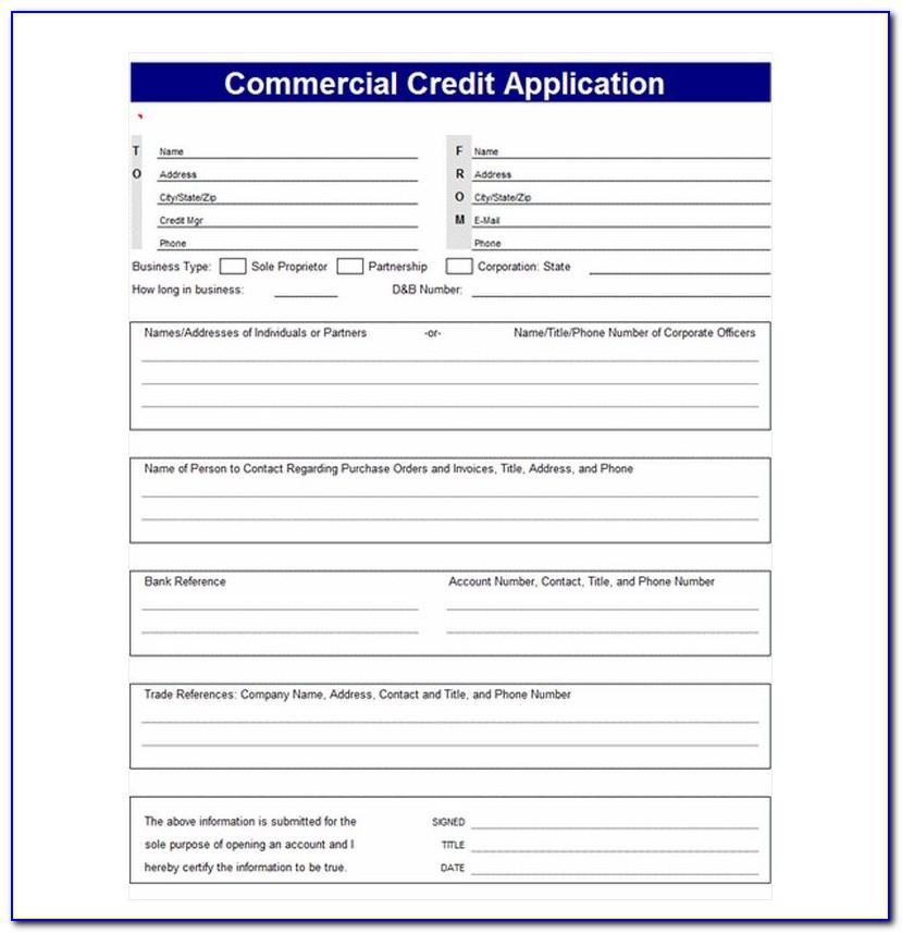 Business Credit Application Forms Free