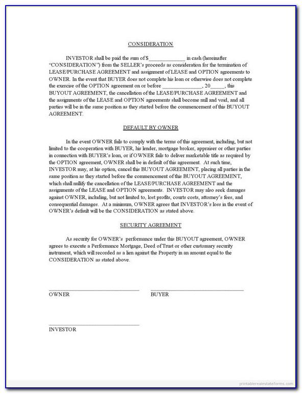 Buyout Agreement Template Free