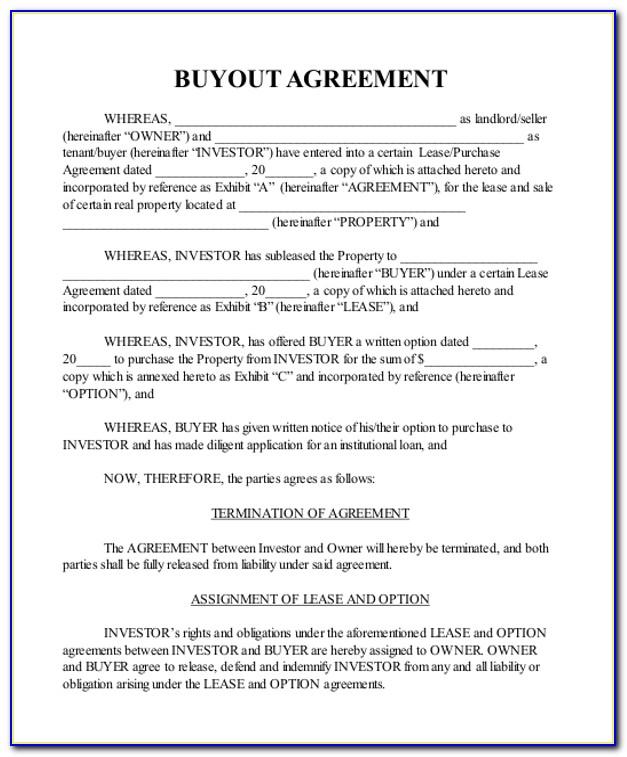 Buyout Contract Template