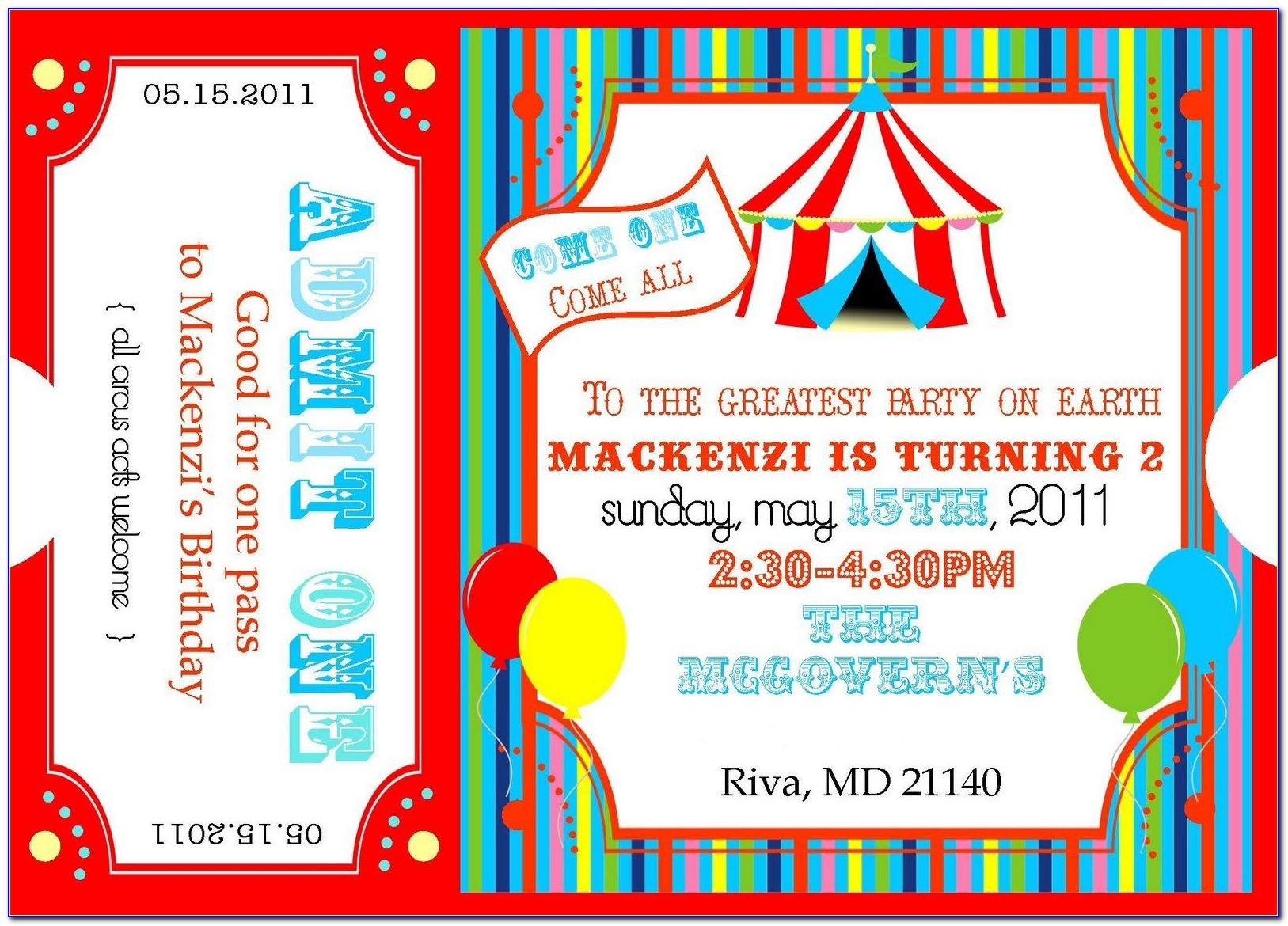 Carnival Party Invitation Template Free