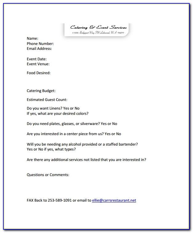Catering Contract Quote Template