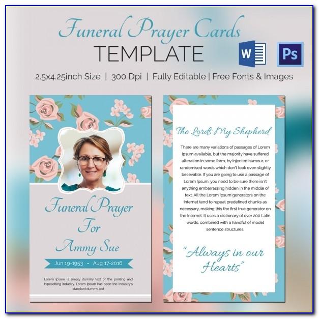 Catholic Funeral Prayer Card Template