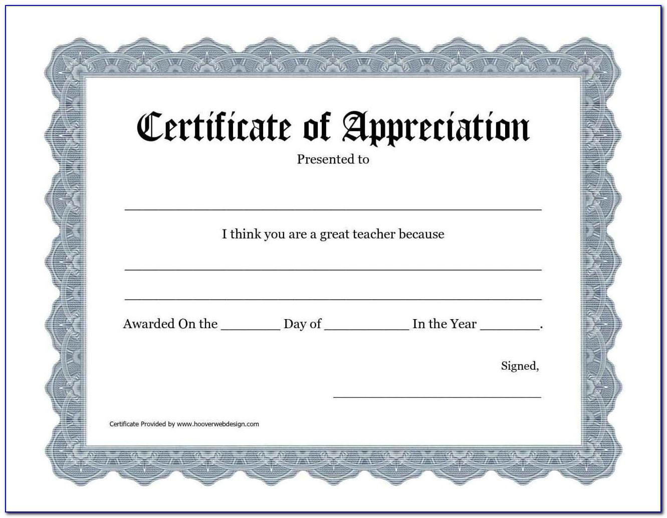 Certificate Of Recognition Template Free Download Editable