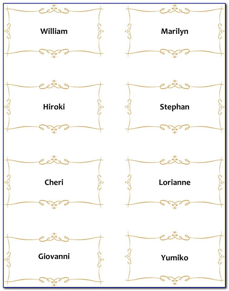 Christmas Dinner Place Cards Template