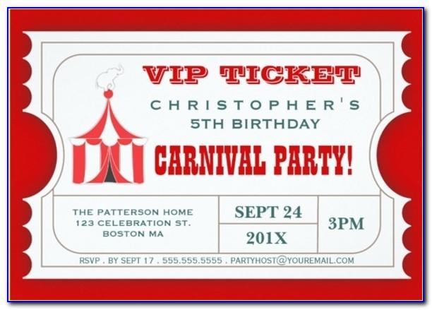 Circus Party Invitation Template Free