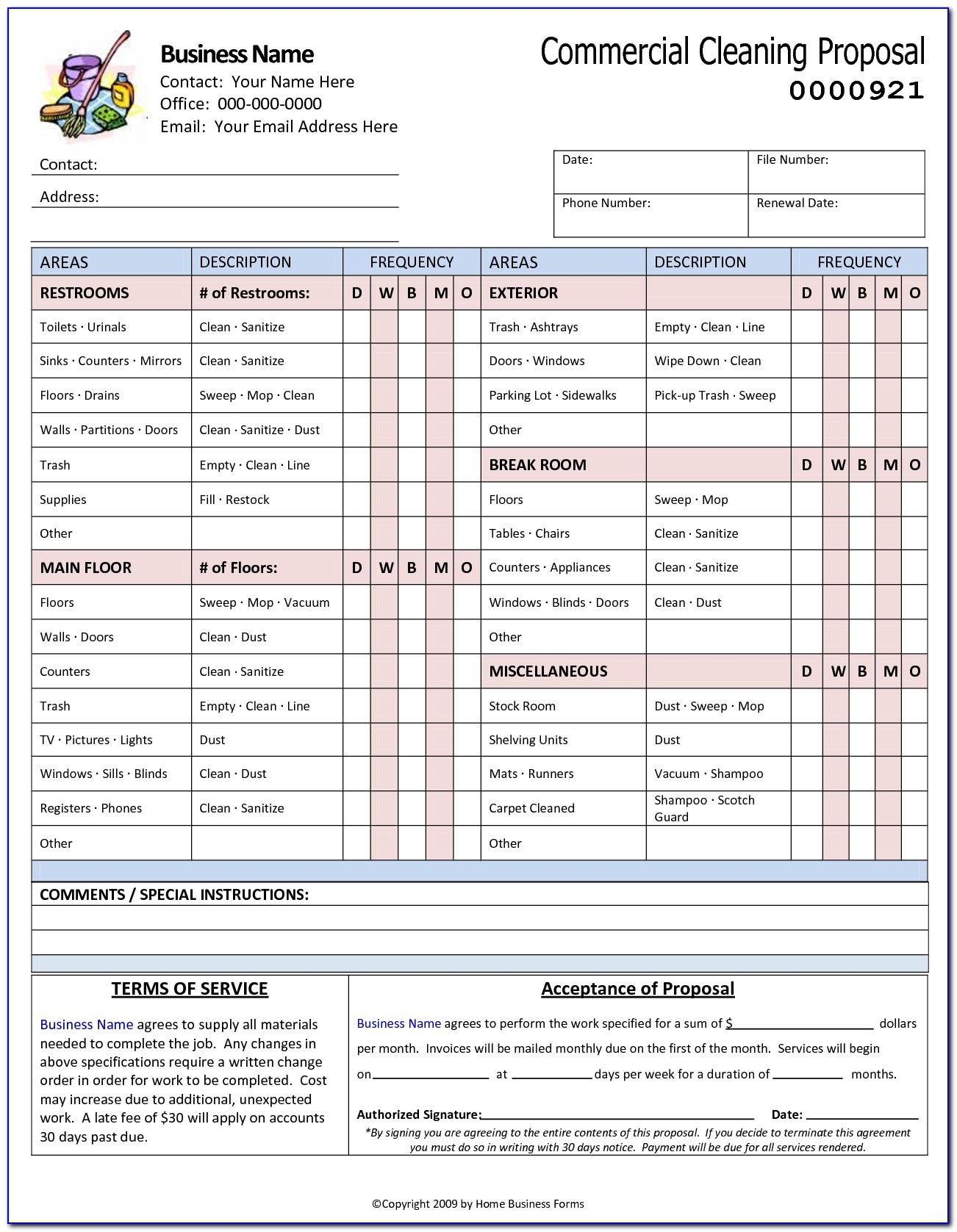 Cleaning Estimate Template Free