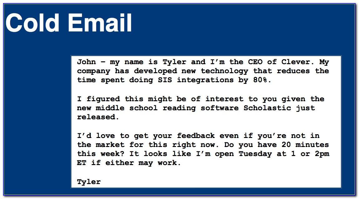 Cold Call Email Template For Job