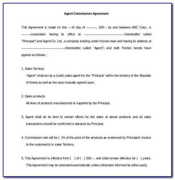 Commission Sales Contract Template Free