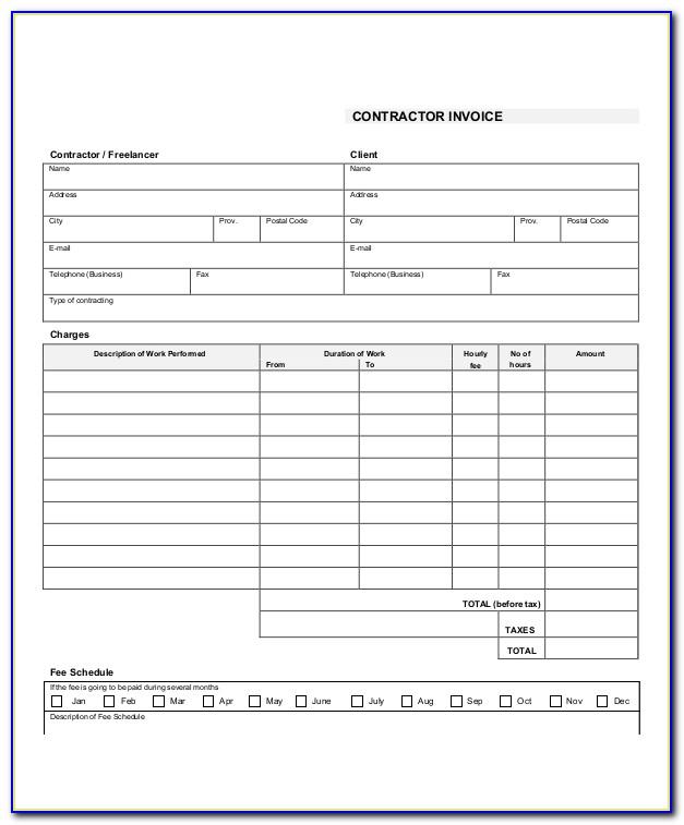 Construction Invoice Format
