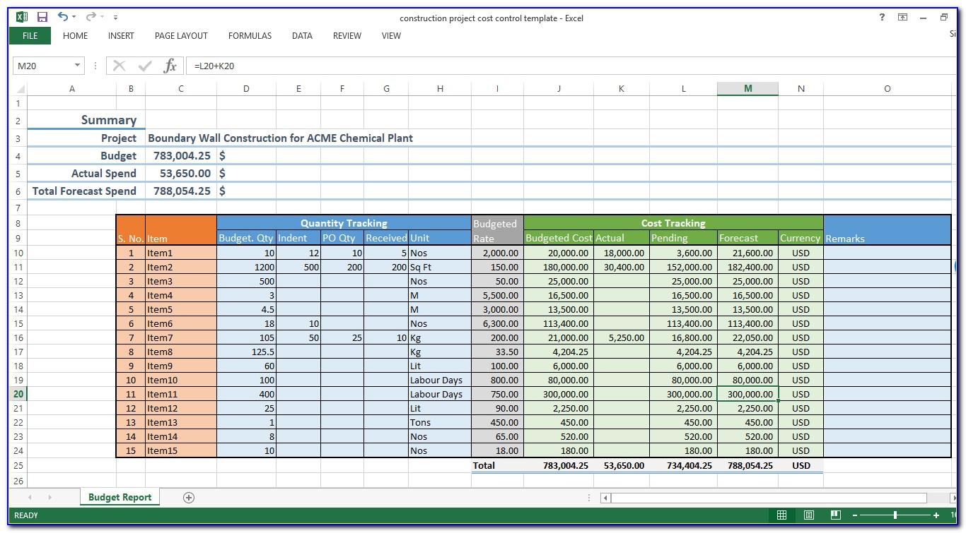 Construction Pricing Template Excel