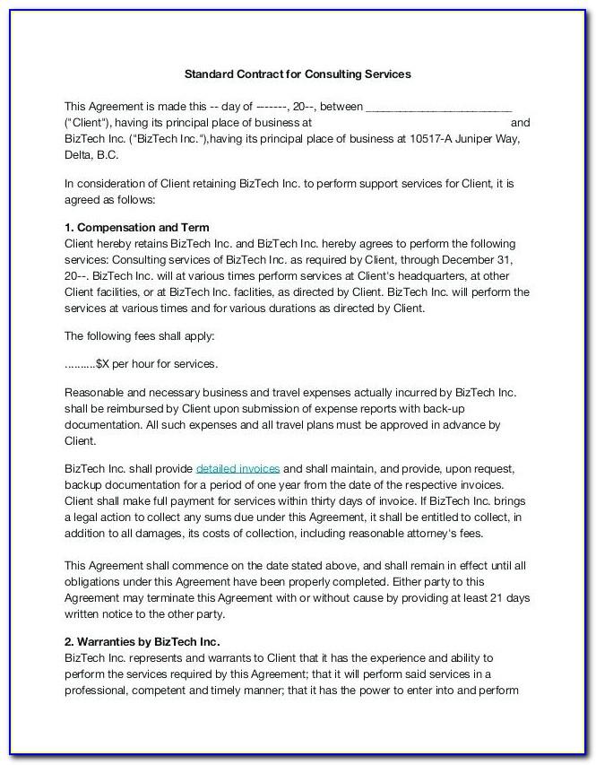 Consultant Agreement Template Doc