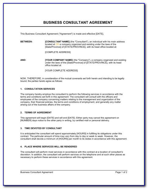 Consulting Agreement Template Short