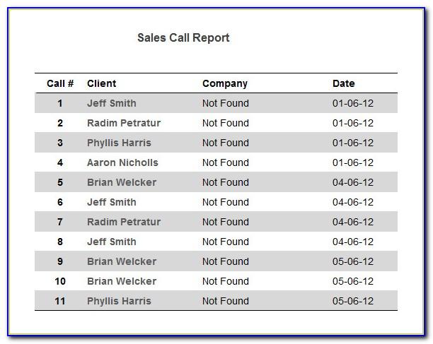 Daily Sales Call Report Template In Excel