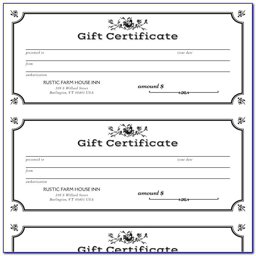 Dining Gift Certificate Template