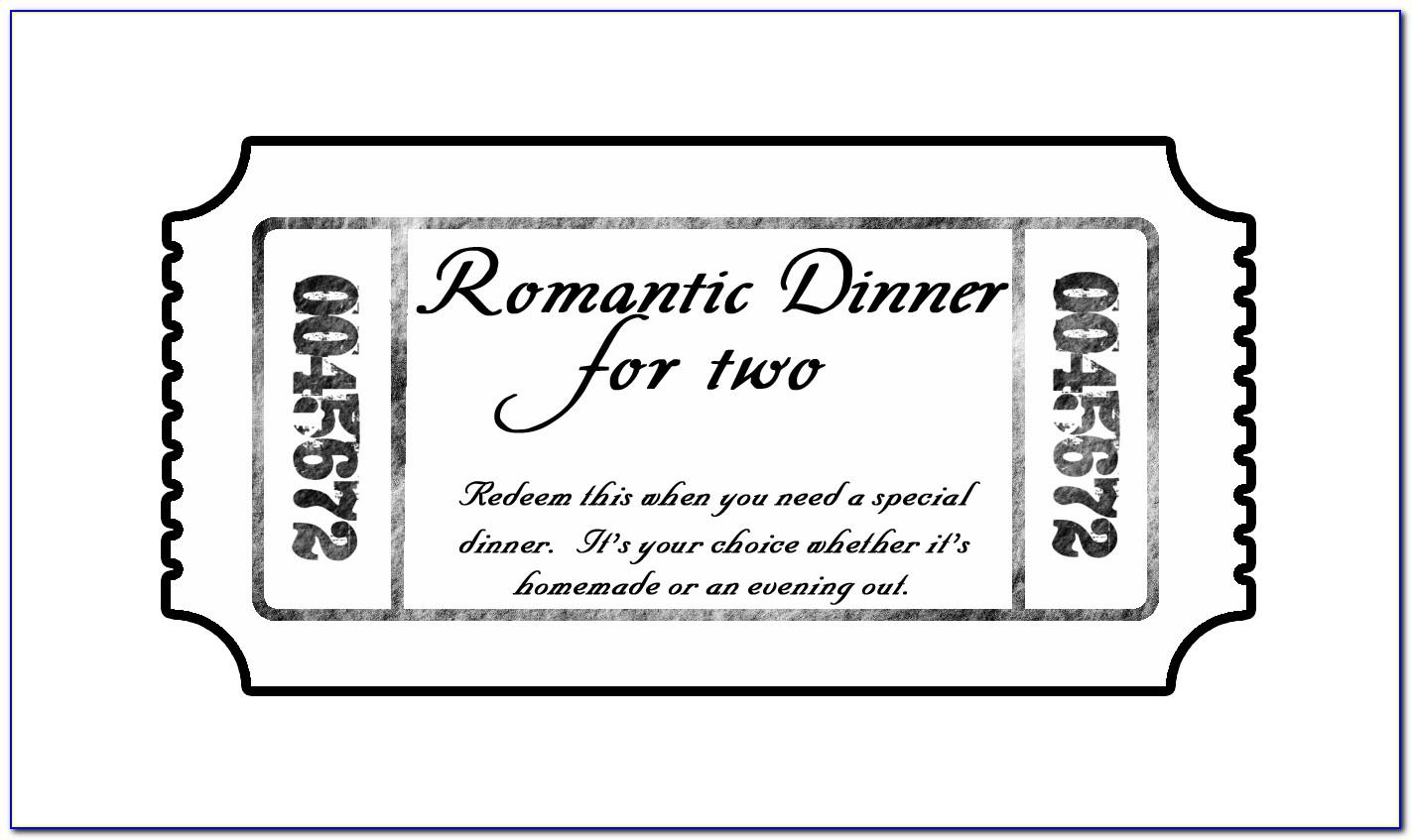 Dinner Ticket Template Publisher