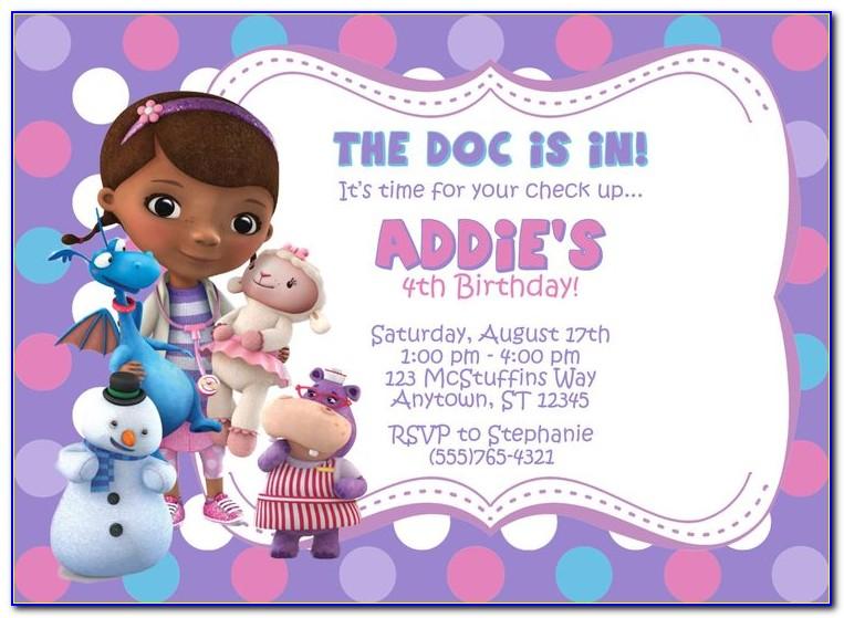 Doc Mcstuffins Birthday Invitation Template