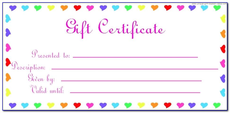 Downloadable Gift Certificate Templates Free