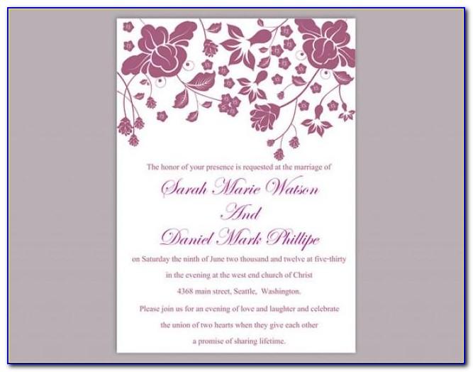 Editable Wedding Invitation Templates Free