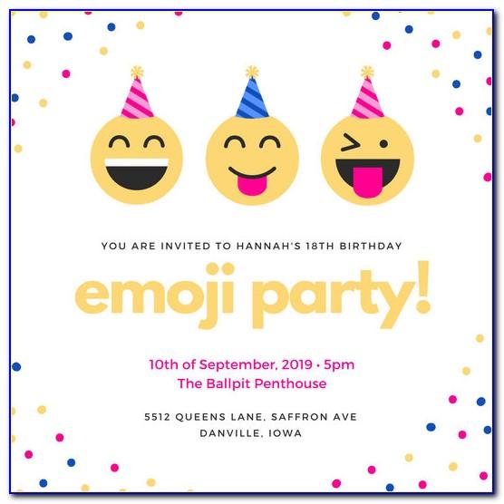 Emoji Birthday Invitation Template Free