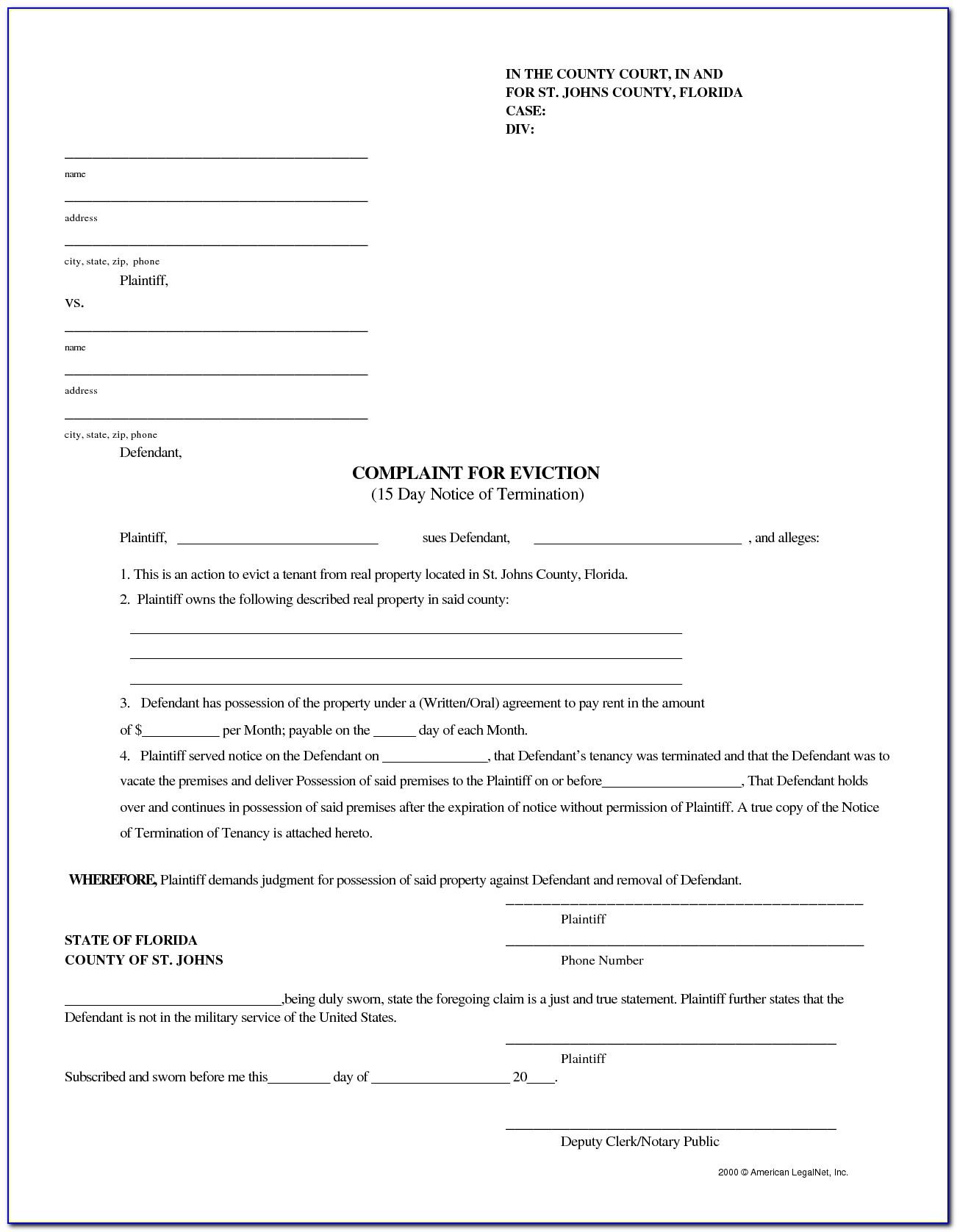 Eviction Notice Template Fl