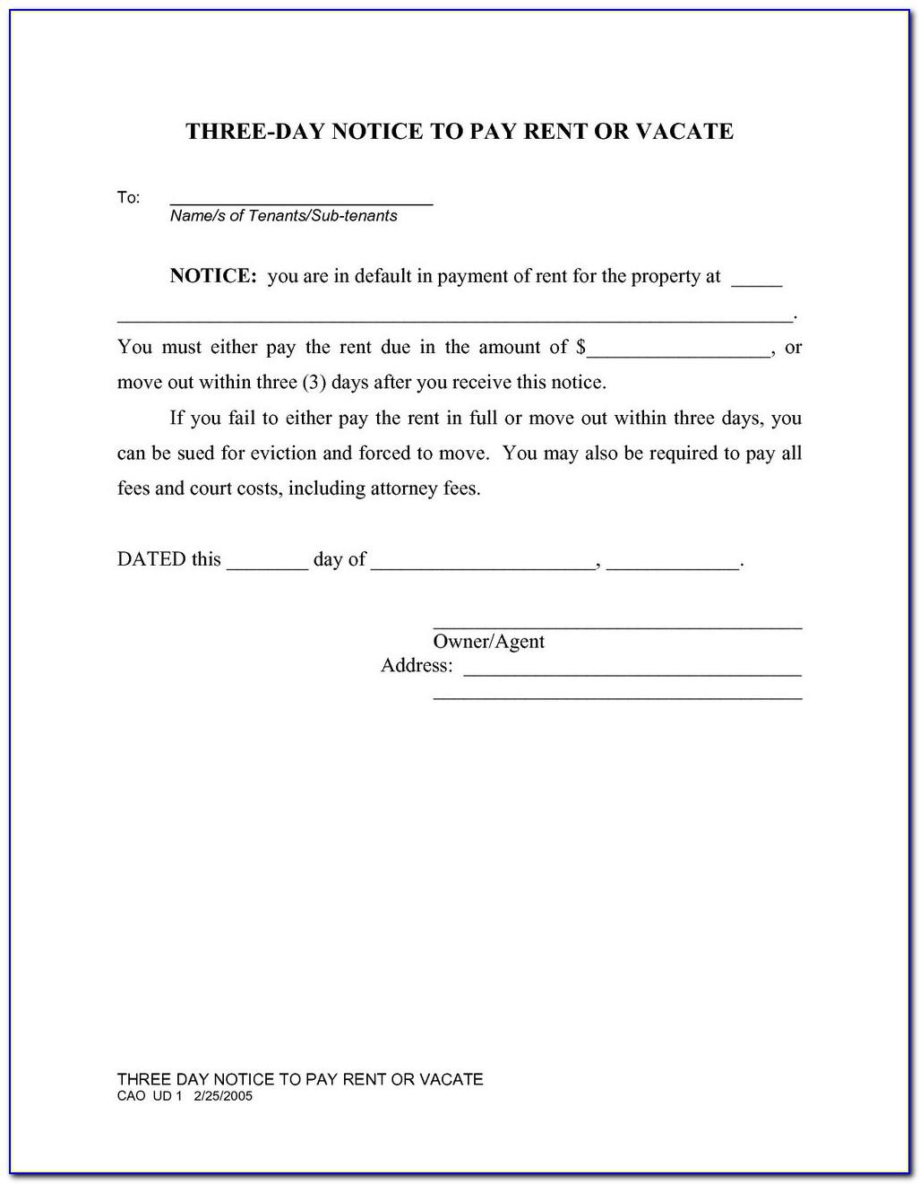 Eviction Notice Template Word South Africa