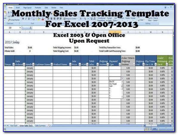 Excel Retail Sales Tracking Template