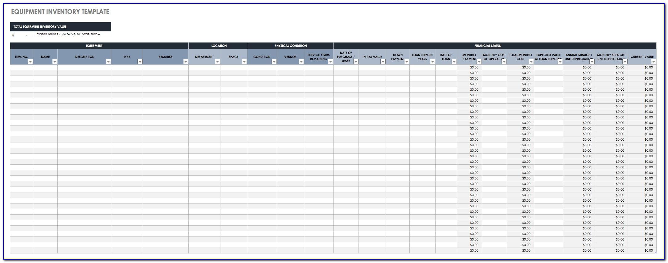Excel Software Inventory Tracking Template