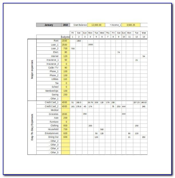 Expense Tracker Excel Template Download