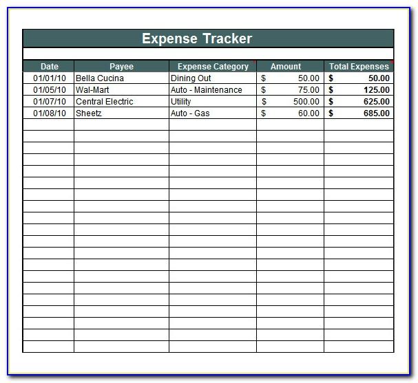 Expense Tracker Excel Template Free