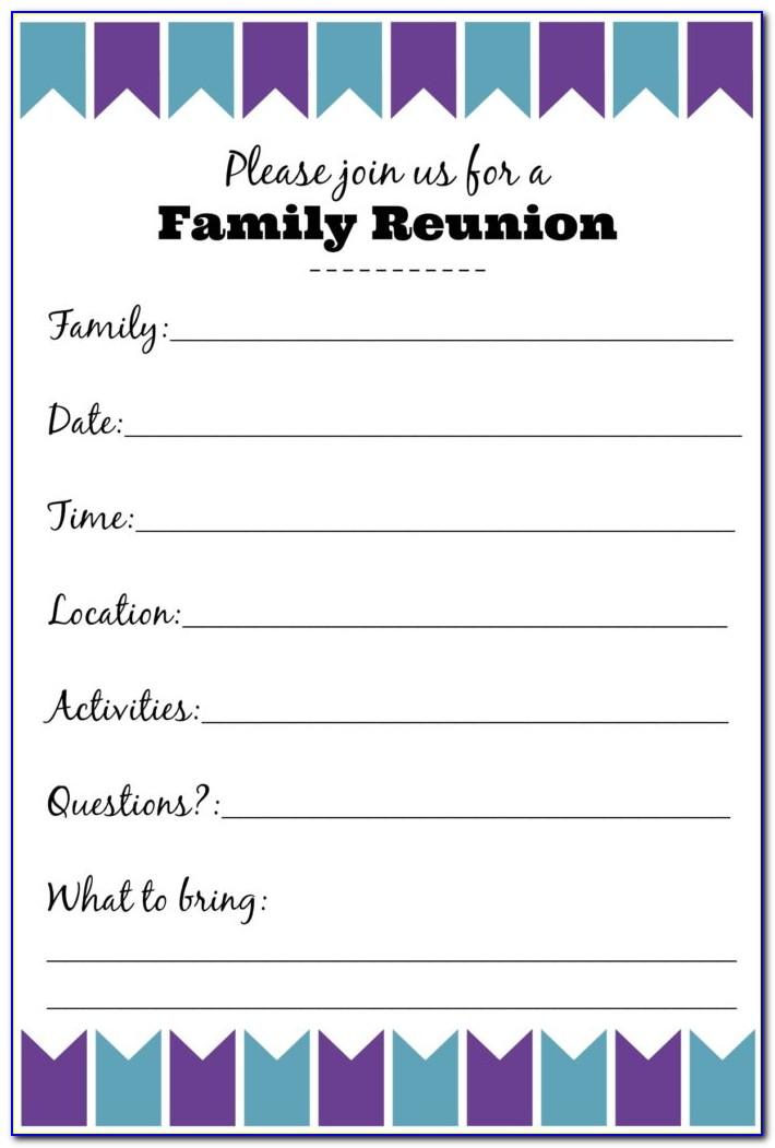 Family Reunion Invitation Templates Word