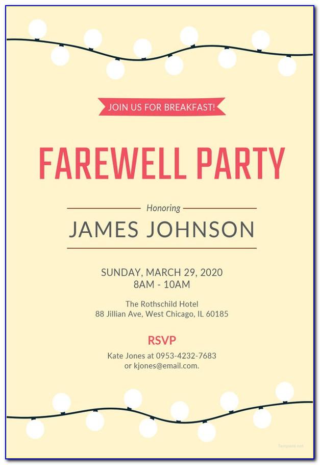 Farewell Party Invitation Email Template Free
