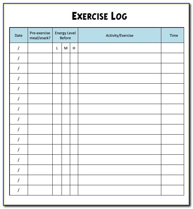 Fitness Journal Template Word