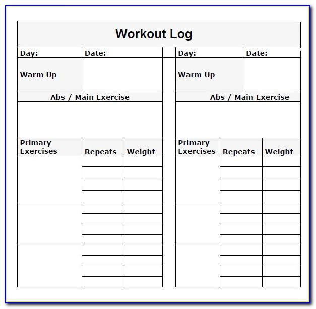 Fitness Log Template Excel